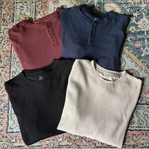 George Thermal Waffle Knit Bundle Lot Long Sleeve Sz Large